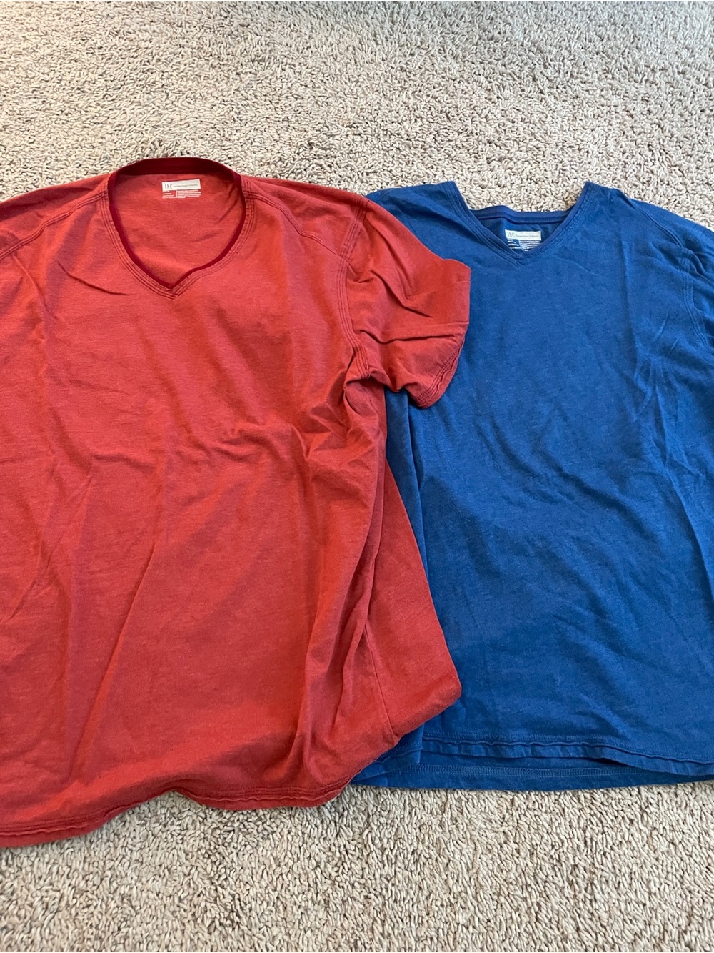 Men’s INC V-Neck Tees in Red and Blue